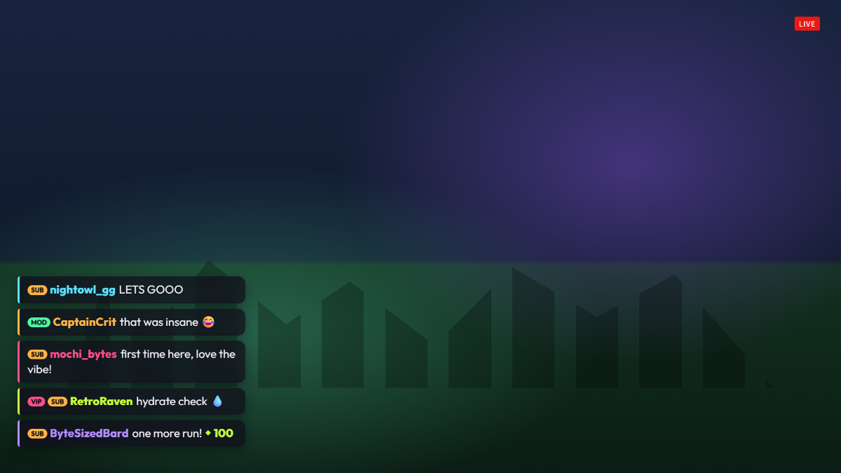 Glass Chat Stack overlay preview