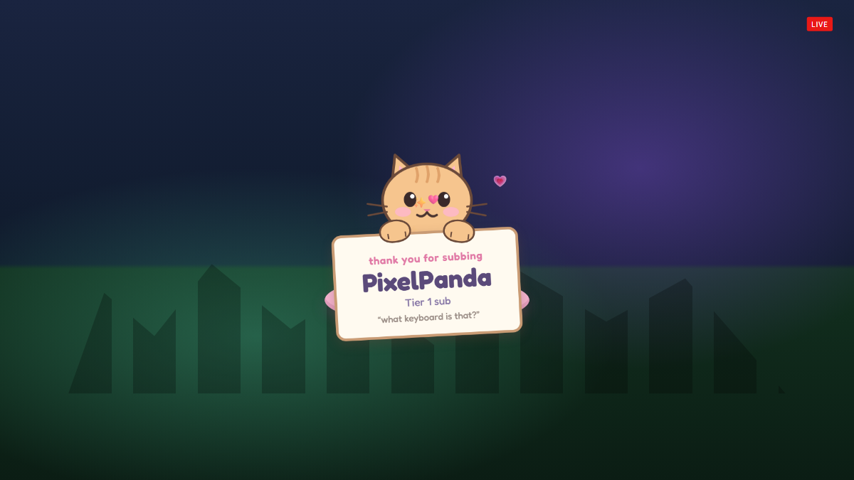 Cozy Cat Sub Alert overlay preview