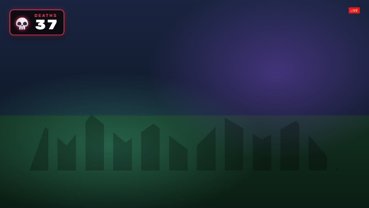 Death Counter — counter overlay preview over a stream scene