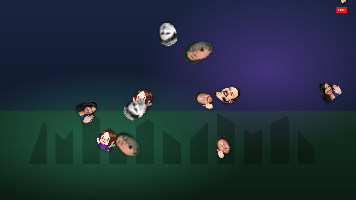 Emote Wall — chat effect overlay preview over a stream scene