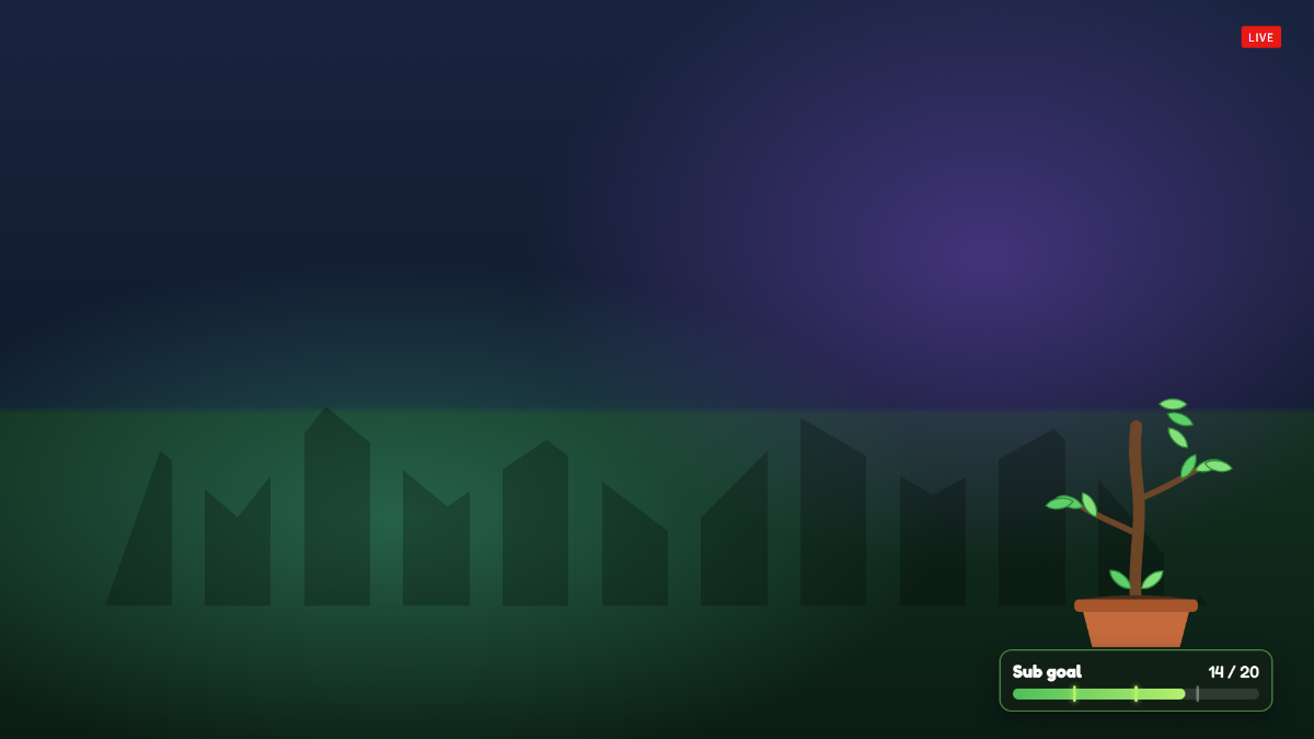 Growing Tree Sub Goal — goal overlay preview over a stream scene