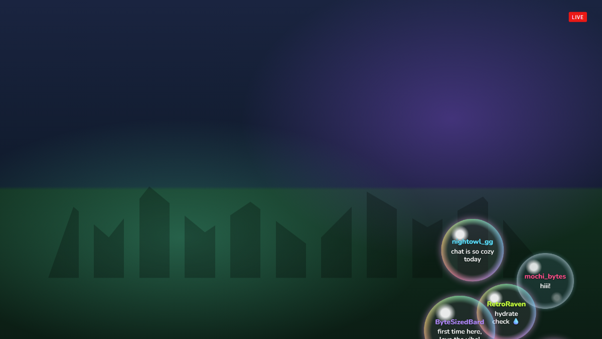 Soap Bubble Chat overlay preview